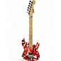 Used EVH Striped Series Red with Black and White Stripes Solid Body Electric Guitar thumbnail