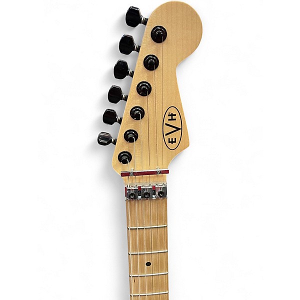 Used EVH Striped Series Red with Black and White Stripes Solid Body Electric Guitar