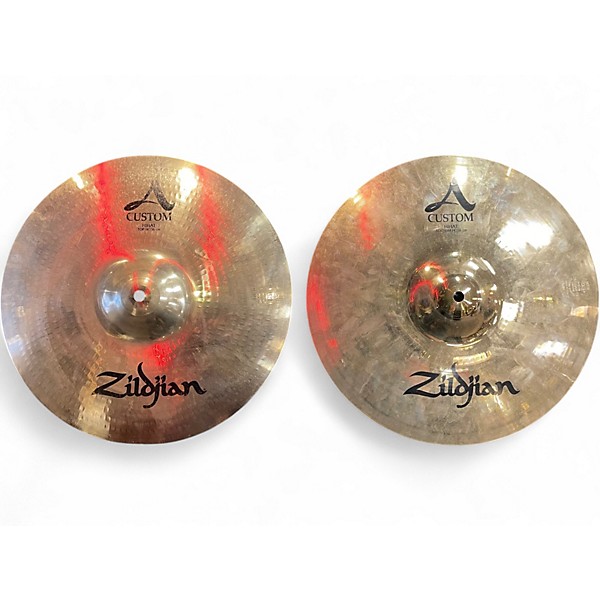 Used Zildjian 14in A Custom Hi Hat Pair Cymbal