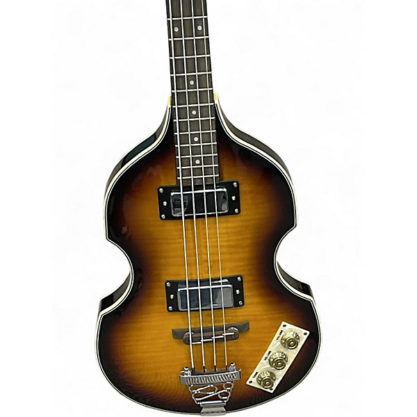 Used Johnson JJ2OO VIOLIN BASS 2 Tone Sunburst Electric Bass Guitar