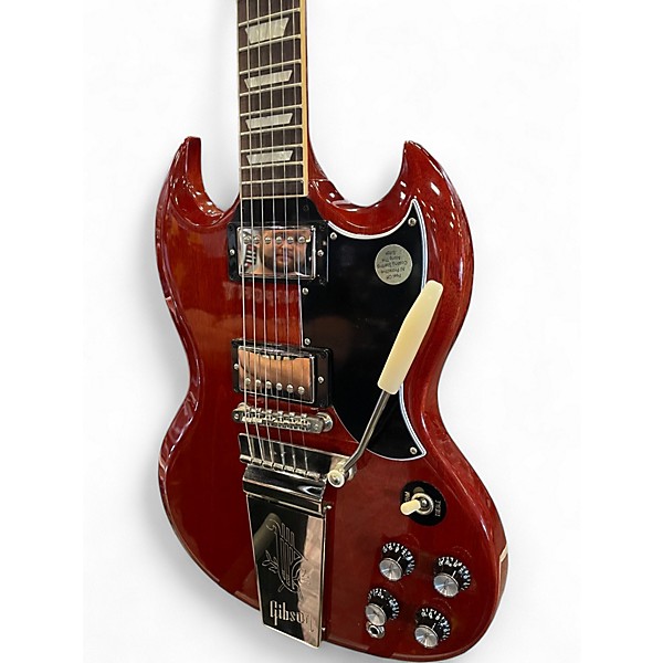 Used 2019 Gibson  SG Standard '61 Maestro Vibrola Cherry Solid Body Electric Guitar