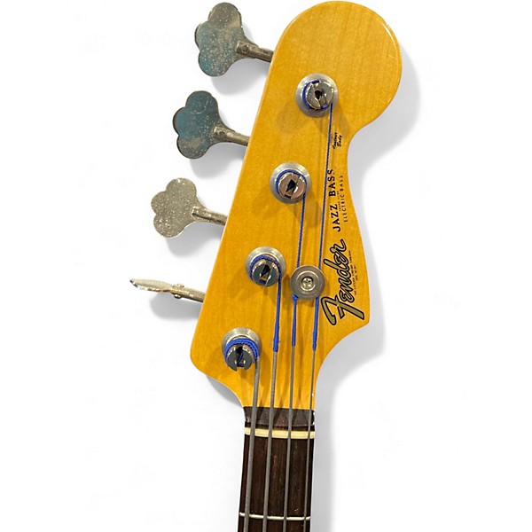 Used 2000s Fender American Vintage 1962 Jazz Bass Black Electric Bass Guitar