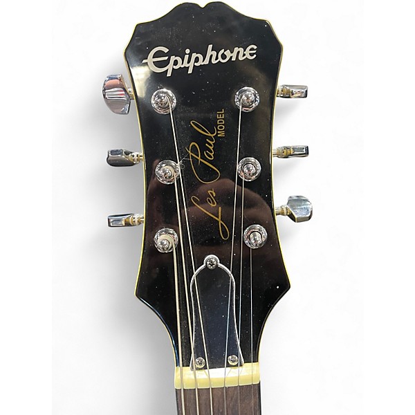 Used 2022 Epiphone Les Paul SL Graffiti Yellow Solid Body Electric Guitar