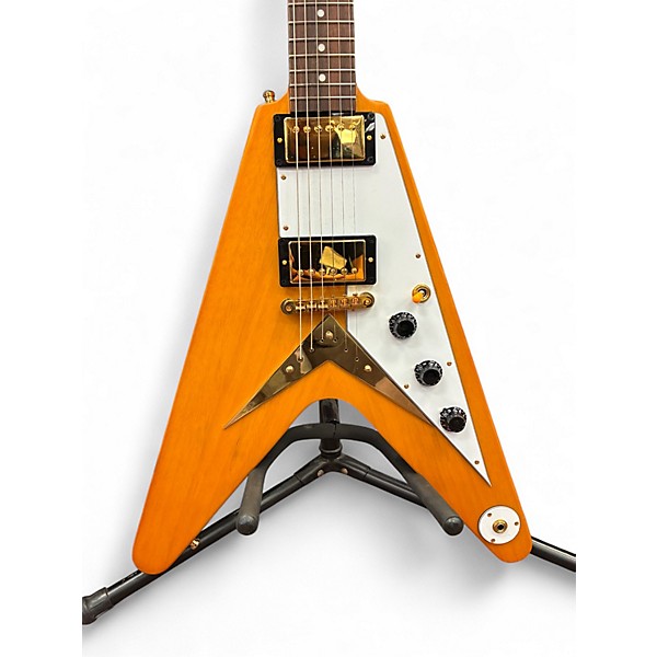 Used Epiphone Korina Flying V Natural Electric Bass Guitar