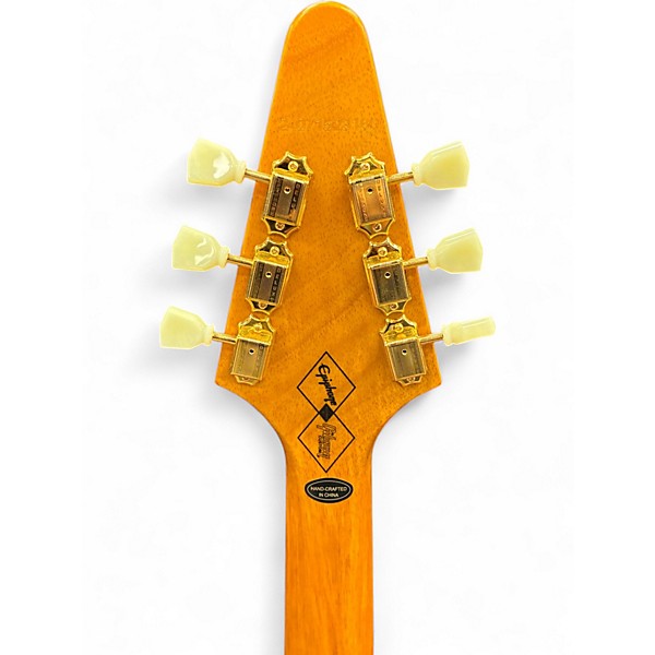 Used Epiphone Korina Flying V Natural Electric Bass Guitar