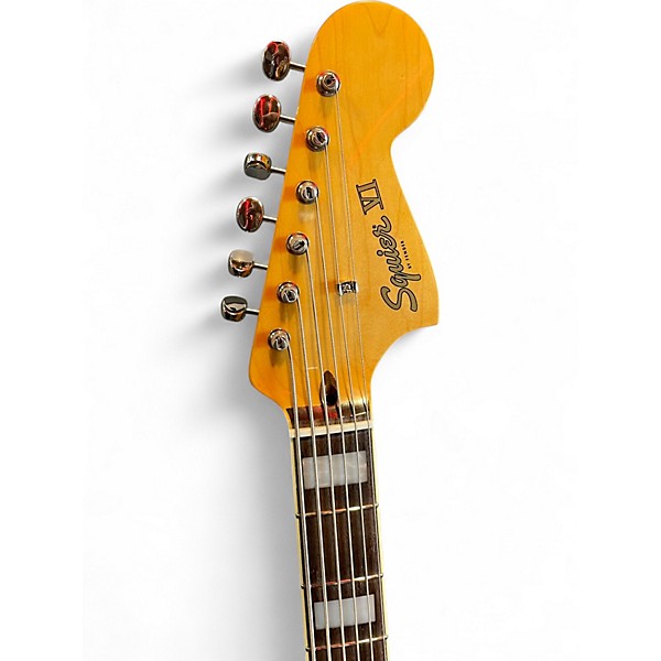 Used Squier Vintage Modified Bass VI 2 Tone Sunburst Electric Bass Guitar