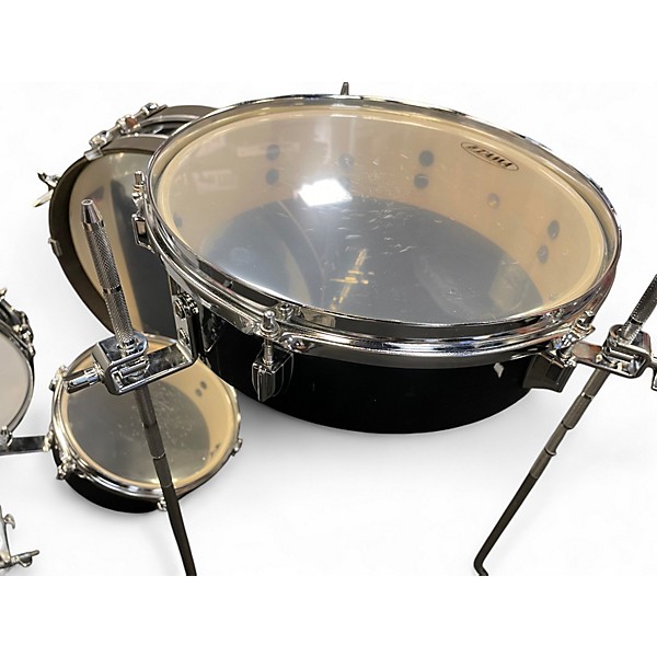 Used TAMA 4 Piece CLUB JAM PANCAKE KIT HAIRLINE BLACK Drum Kit