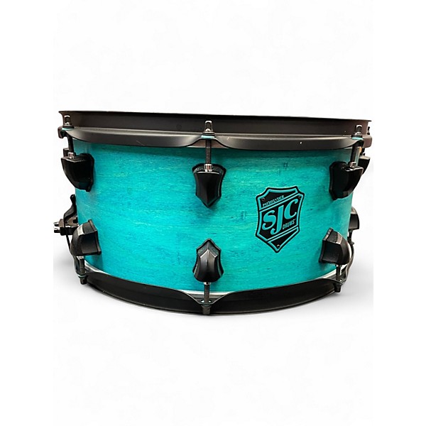 Used SJC Drums 14in PATHFINDER MIAMI TEAL SATIN Drum