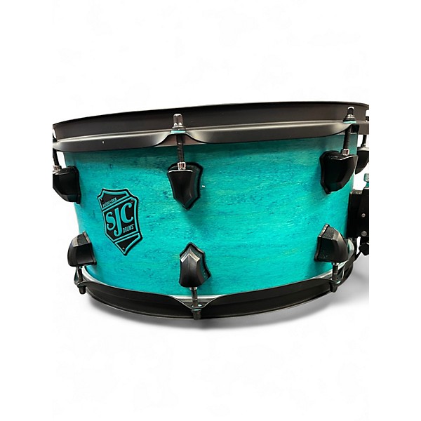 Used SJC Drums 14in PATHFINDER MIAMI TEAL SATIN Drum