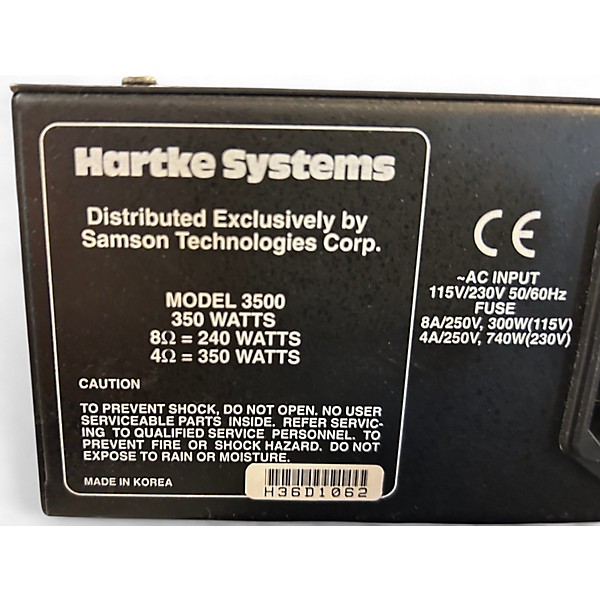 Used Hartke 3500 Bass Amp Head