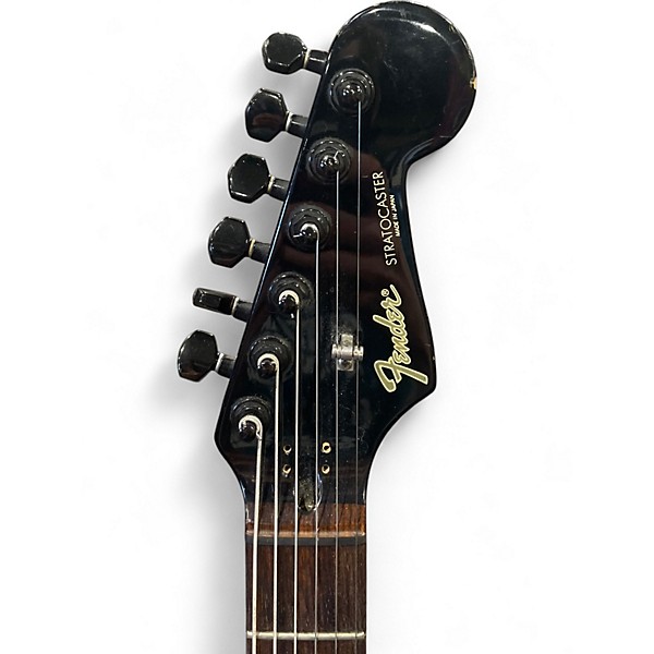 Vintage 1980s Fender MIJ Stratocaster Black Solid Body Electric Guitar