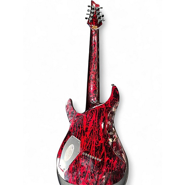 Used Schecter Guitar Research C-8 MULTI SCALE SILVER MOUNTAIN 8 STRING RED AND BLACK Solid Body Electric Guitar