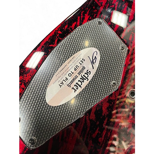 Used Schecter Guitar Research C-8 MULTI SCALE SILVER MOUNTAIN 8 STRING RED AND BLACK Solid Body Electric Guitar