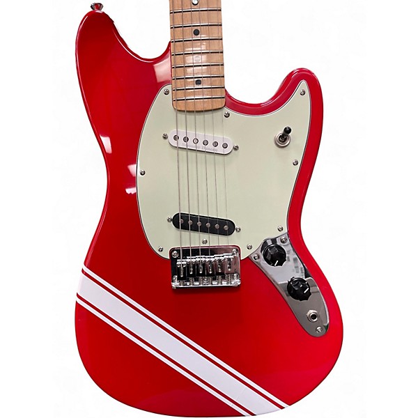 Used Fender Mustang Candy Apple Red Solid Body Electric Guitar