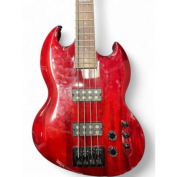 Used Ltd Viper 254 Trans Red Electric Bass Guitar