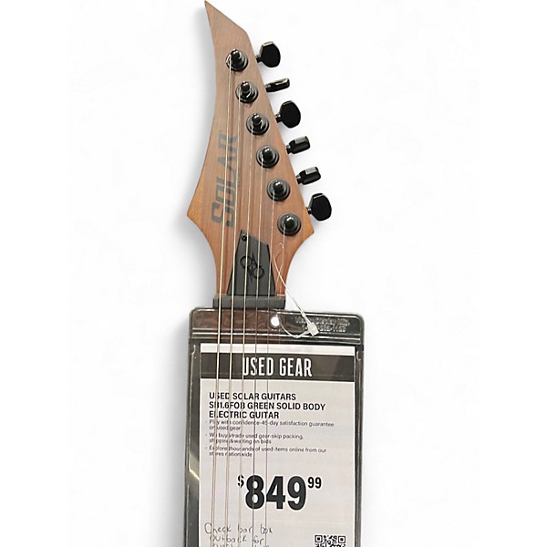 Used Solar Guitars SB1.6FOB Green Solid Body Electric Guitar