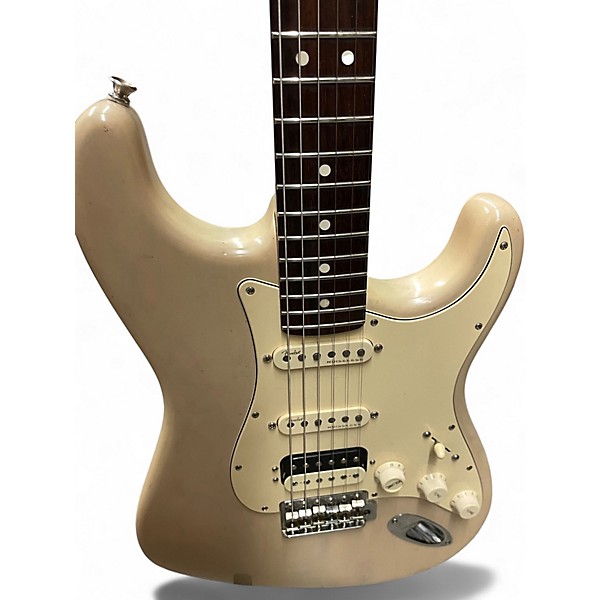 Used Fender American Deluxe Stratocaster Antique Ivory Solid Body Electric Guitar