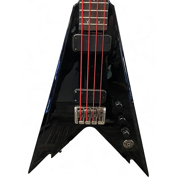 Used Dean Dime Razorback V 4 String Black Electric Bass Guitar
