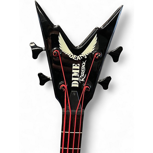 Used Dean Dime Razorback V 4 String Black Electric Bass Guitar
