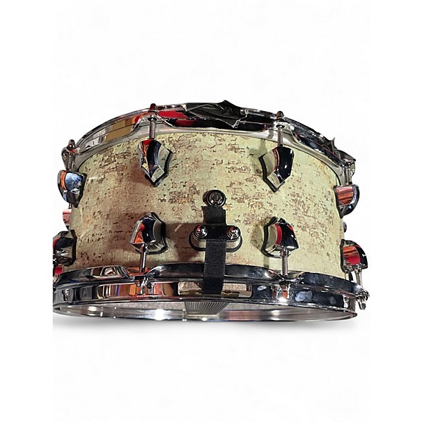 Used SJC Drums 14X6.5 Custom Snare Dirty Mint Drum