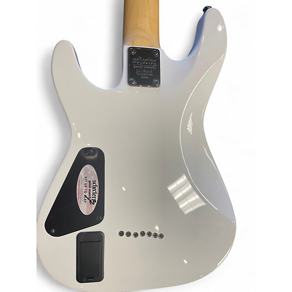 Used Schecter Guitar Research Demon 7 String White Solid Body Electric Guitar