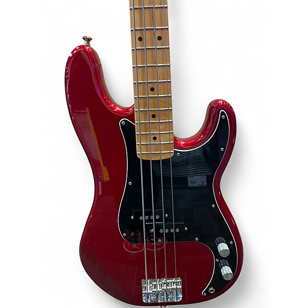 Used Fender Standard Precision Bass Candy Apple Red Electric Bass Guitar