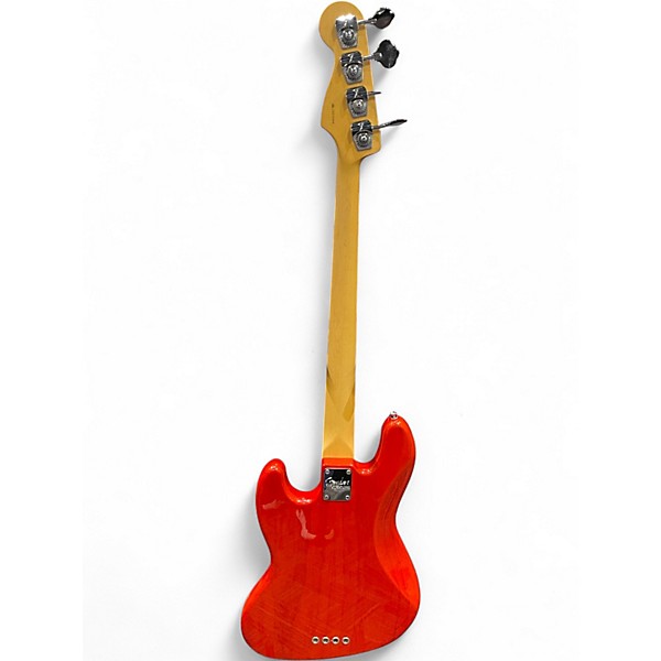 Used Fender American Standard Jazz Bass Sunset Orange Transparent Electric Bass Guitar