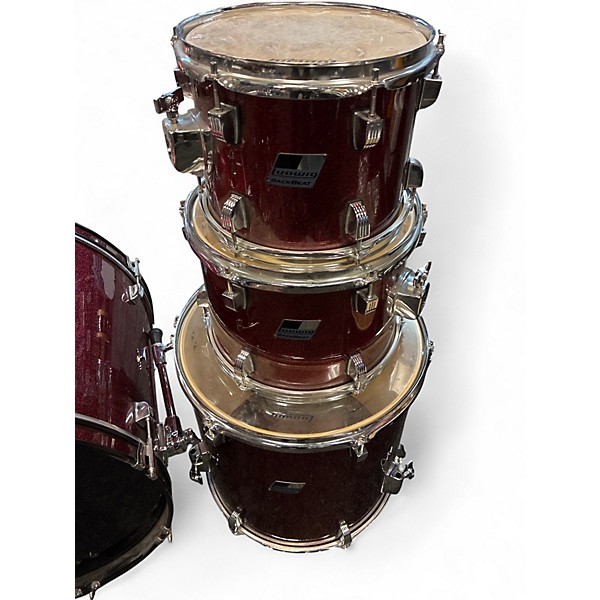 Used Ludwig 5 Piece Backbeat Ruby Drum Kit