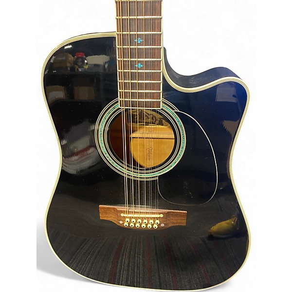 Used Takamine GCEF381C-T Black 12 String Acoustic Electric Guitar
