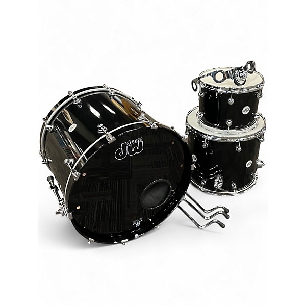 Used DW 3 Piece Design Series Piano Black Drum Kit
