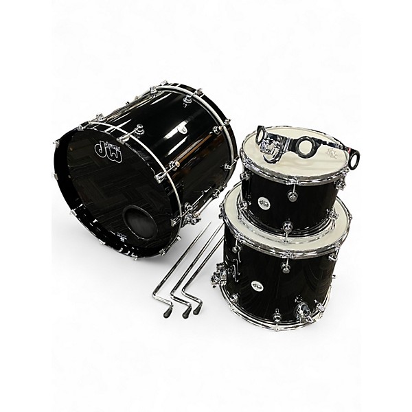 Used DW 3 Piece Design Series Piano Black Drum Kit