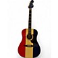 Used Fender BUCK OWENS KINGMAN Red White and Blue Acoustic Electric Guitar thumbnail