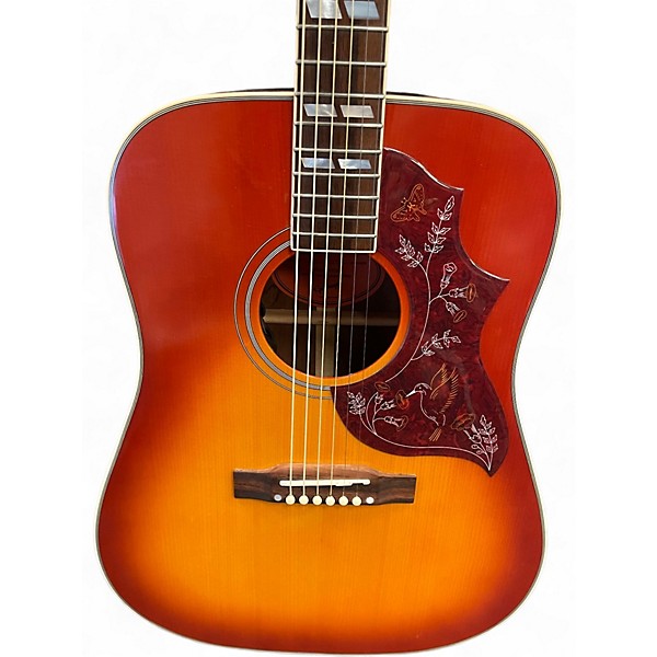 Used Epiphone Inspired by Gibson Hummingbird Cherry Sunburst Acoustic Electric Guitar