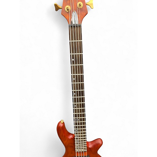 Used Schecter Guitar Research Stiletto Studio 5 String Amber Electric Bass Guitar