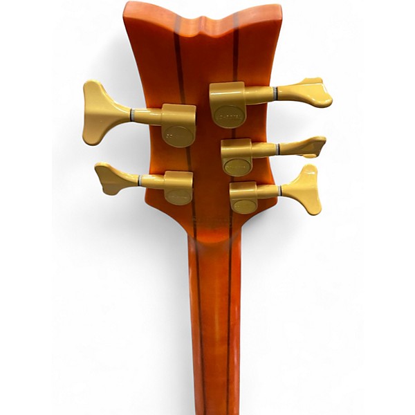 Used Schecter Guitar Research Stiletto Studio 5 String Amber Electric Bass Guitar