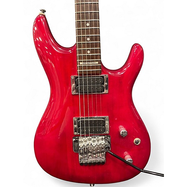 Used Ibanez JS100 Joe Satriani Signature TRANSPARENT RED Solid Body Electric Guitar