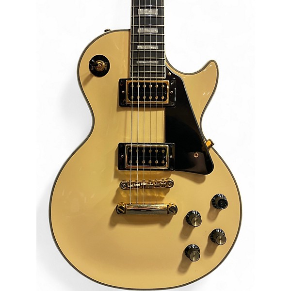 Used Epiphone Les Paul Custom Blackback Pro Antique Ivory Solid Body Electric Guitar