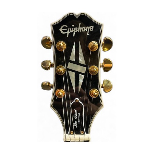 Used Epiphone Les Paul Custom Blackback Pro Antique Ivory Solid Body Electric Guitar