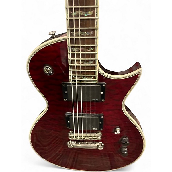 Used ESP LTD EC1000 Deluxe See Through Black Cherry Solid Body Electric Guitar