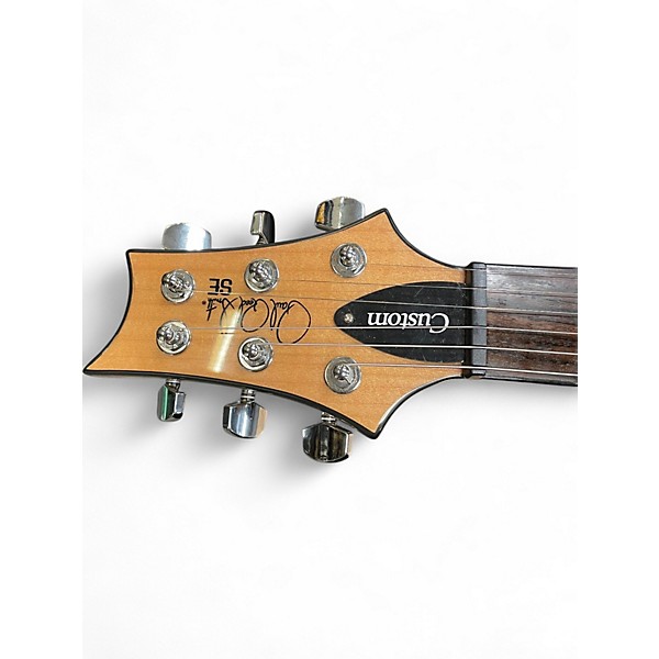 Used PRS SE Custom 24 burled ash with black filler Solid Body Electric Guitar