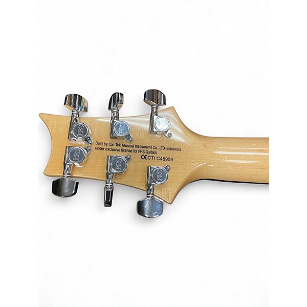 Used PRS SE Custom 24 burled ash with black filler Solid Body Electric Guitar