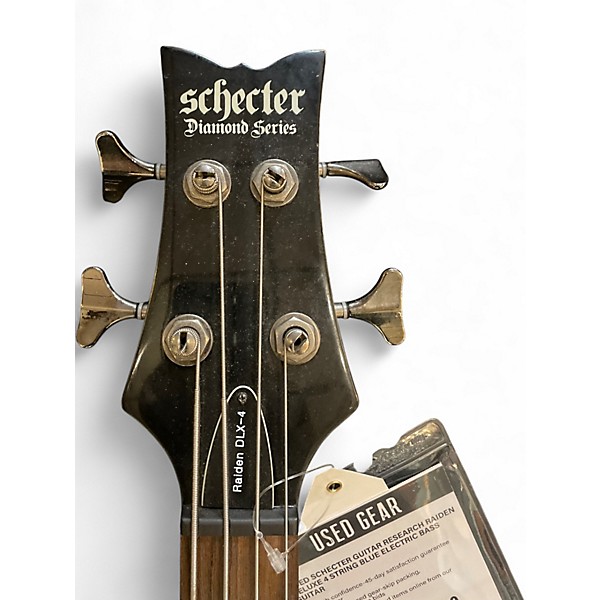 Used Schecter Guitar Research Raiden Deluxe 4 String Blue Electric Bass Guitar
