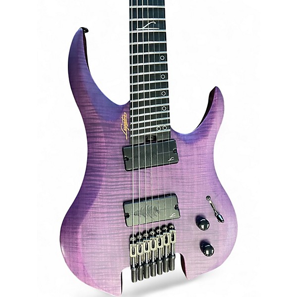 Used Legator Ghost 7 Multi Scale Super Shred Series Flamed Maple Purple Solid Body Electric Guitar