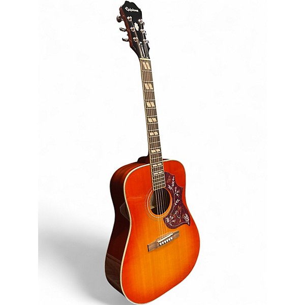 Used Epiphone Hummingbird Pro cherry burst Acoustic Electric Guitar
