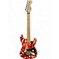 Used EVH Striped Series Red with Black and White Stripes Solid Body Electric Guitar thumbnail