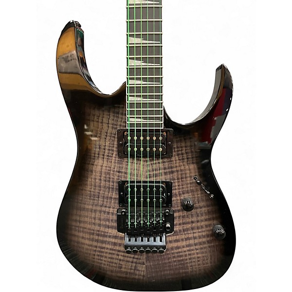 Used Ibanez RG320 Transparent Black Sunburst Solid Body Electric Guitar