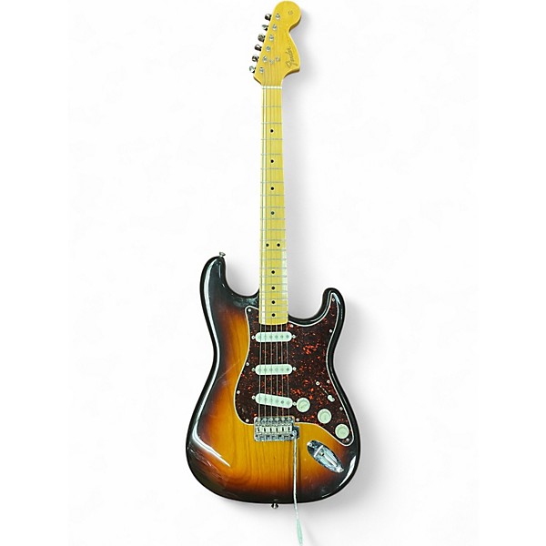 Vintage 1980s Fender Standard Stratocaster 3 Color Sunburst Solid Body Electric Guitar