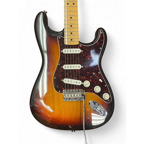 Vintage 1980s Fender Standard Stratocaster 3 Color Sunburst Solid Body Electric Guitar