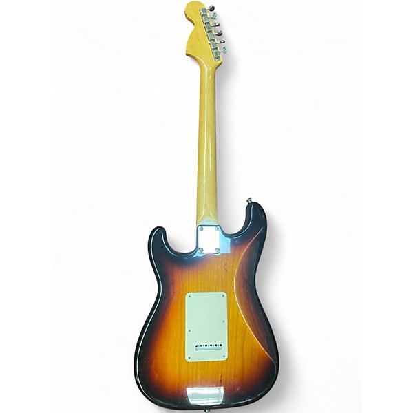 Vintage 1980s Fender Standard Stratocaster 3 Color Sunburst Solid Body Electric Guitar