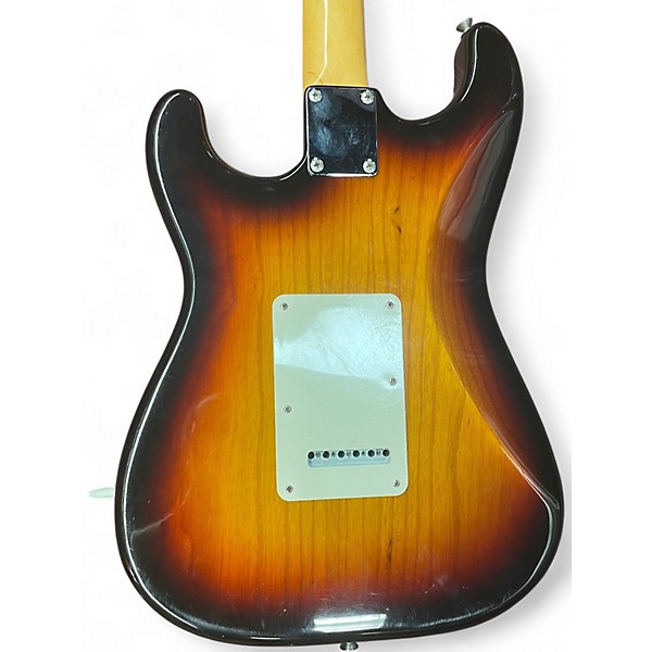 Vintage 1980s Fender Standard Stratocaster 3 Color Sunburst Solid Body Electric Guitar